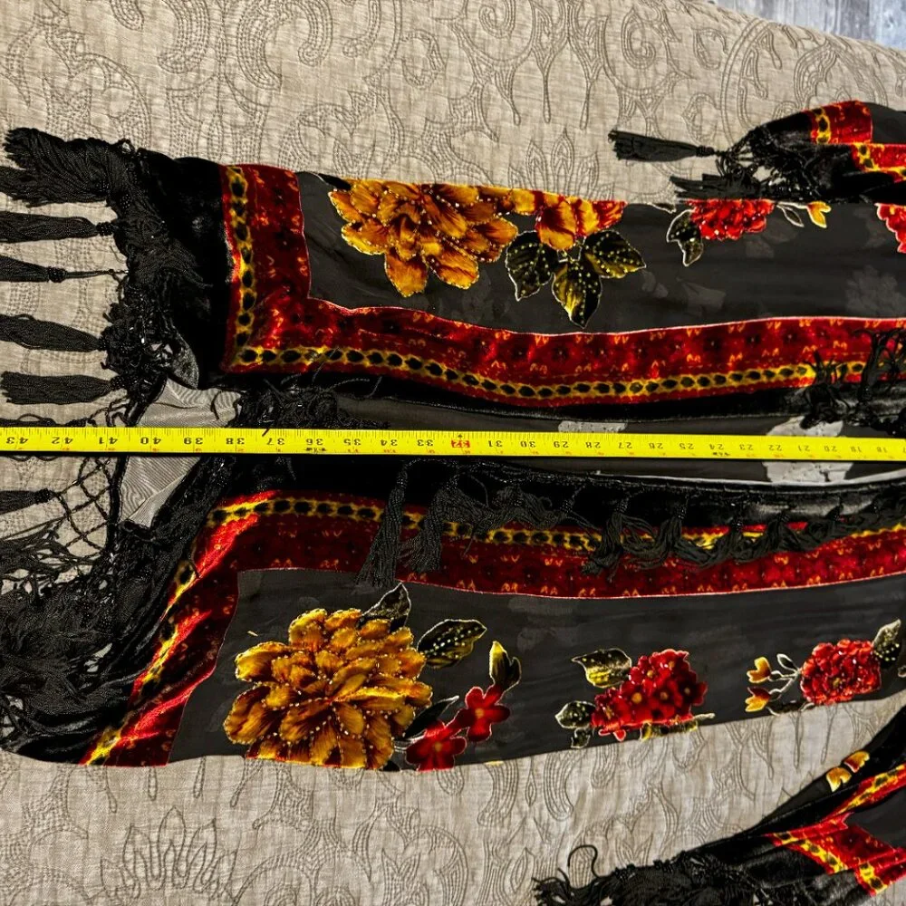 Lucy’s Silk Sequined Long Cover Up in Black - Picture 8 of 9